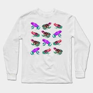 Watercolor Rainbow Poison Dart Frogs - Neon Long Sleeve T-Shirt